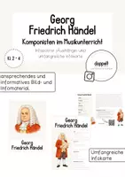 Vorschau - Unterrichtsreihen - Georg Friedrich Händel - Infoposter + Infokarte | Komponisten im Musikunterricht (Klasse 2-4) - Deckblatt