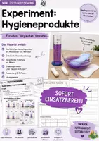 Vorschau - Arbeitsblätter - Sexualerziehung: Experiment Hygieneprodukte – handlungsorientiertes Experiment zur Menstruation - Deckblatt