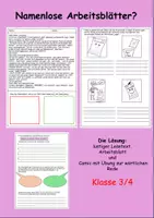 Vorschau - Arbeitsblätter - Lesetext, wörtliche Rede mit Comic Klasse 3/4 - Deckblatt