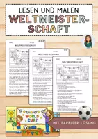 Vorschau - Arbeitsblätter - (3) Lesen und Malen Weltmeisterschaft - Differenzierung und Lösung - Deckblatt