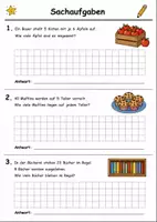 Vorschau - Arbeitsblätter - Sachaufgaben (Addition, Subtraktion, Multiplikation & Division) - Seite 3