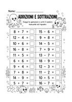 anteprima - Esercizi - Addizioni e Sottrazioni entro il 20 – Prima e seconda Elementare - Pagina 3