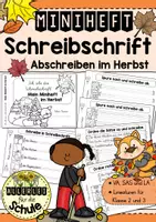 Vorschau - Arbeitsblätter - Schreibschrift üben im Herbst - Miniheft / Abschreibheft für VA, SAS oder LA - Deckblatt