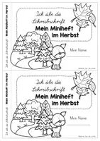 Vorschau - Arbeitsblätter - Schreibschrift üben im Herbst - Miniheft / Abschreibheft für VA, SAS oder LA - Seite 1