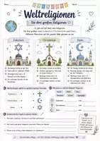 Vorschau - Arbeitsblätter - Weltreligionen – Komplettpaket für Religion & Ethik Klasse 5–6 | Arbeitsblätter, Suchsel, Ausmalbilder & Lösungen - Seite 2