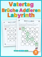 Vorschau - Arbeitsblätter - Vatertag Brüche Addieren Labyrinth Klasse 6-7 - Deckblatt