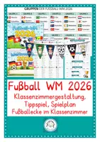 Vorschau - Arbeitsblätter - Fußball WM 2026. Tippspiel, Klassenzimmer gestalten, mitfiebern & tippen! - Deckblatt