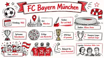 Vorschau - Arbeitsblätter - AB mit Fragen zum Thema "FC Bayern München" + Lösungsblatt + Infografik - Seite 1