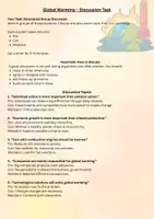 Vorschau - Arbeitsblätter - Global Warming: one-minute talks & discussions - Deckblatt