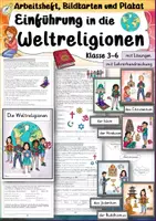 Vorschau - Unterrichtsreihen - Ethik - Weltreligionen Komplettpaket Judentum, Christentum & Islam Arbeitsheft, Unterrichtsreihe & Bildkarten 3. 4. 5. 6. Klasse Religion - Seite 1