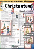 Vorschau - Arbeitsblätter - Das Christentum 3. 4. 5. 6. Klasse Unterrichtseinheit Arbeitsheft Lerntheke und Bildkarten Weltreligionen Religion Ethik Grundschule - Deckblatt