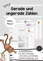 Vorschau - Arbeitsblätter - Gerade und ungerade Zahlen Arbeitsblätter - Deckblatt