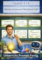 Vorschau - Poster - Merkmale und Lehren einer Fabel (Aquarell-Optik) - Deckblatt