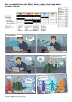Vorschau - Arbeitsblätter - Deutsch Grammatik Die unheimlichen vier Fälle (mit Comic und Spickzettel) - Deckblatt