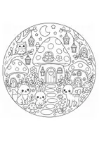 Vorschau - Mal- und Bastelvorlagen - Zauberwald-Mandalas: 10 Ausmalbilder - Seite 1