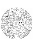 Vorschau - Mal- und Bastelvorlagen - Zauberwald-Mandalas: 10 Ausmalbilder - Seite 3
