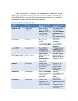 Vorschau - Merkblätter - Studying and Working in a Globalized World - Topic Vocabulary | Language Support - Seite 1