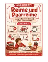 Vorschau - Stundenentwürfe - Deutsch Klasse 6: Gedichte - Reime und Paarreime (Teil 3) - Seite 1