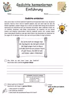 Vorschau - Arbeitsblätter - Gedichte kennenlernen - Einführung - Deckblatt