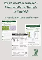 Vorschau - Unterrichtsreihen - Was ist eine Pflanzenzelle? – Pflanzenzelle und Tierzelle im Vergleich 3 Arbeitsblätter mit Lösung und S/W-Version - Deckblatt