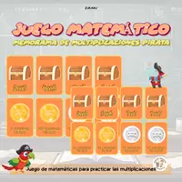 Vista previa - Juegos / Gamificación - Memorama de Multiplicaciones Pirata Nivel 1 | Juego Matemático | Material Didáctico para Aprender a Multiplicar - Portada