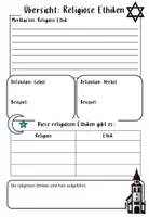 Vorschau - Arbeitsblätter - Materialpaket: Religion Vergleich Judentum Christentum Islam / Klasse 5,6,7 - Seite 1