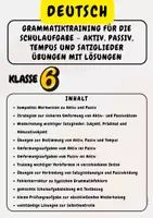 Vorschau - Stationenlernen - Grammatiktraining für die Schulaufgabe – Aktiv, Passiv, Tempus und Satzglieder Übungen mit Lösungen Klasse 6 - Deckblatt