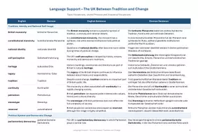 Vorschau - Merkblätter - The UK Between Tradition and Change - Topic Vocabulary | Language Support | Scaffolds - Seite 1