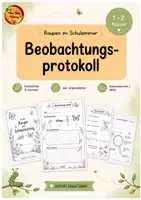 Vorschau - Arbeitsblätter - Beobachtungsprotokoll von Raupen im Schulzimmer - Deckblatt