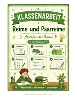 Vorschau - Stundenentwürfe - Deutsch Klasse 6: Klassenarbeit Gedichte - Reime und Paarreime - Seite 1