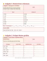 Vorschau - Stundenentwürfe - Deutsch Klasse 6: Klassenarbeit Gedichte - Reime und Paarreime - Seite 3