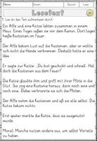 Vorschau - Arbeitsblätter - Fabel - Der Affe und die Katze, Lesen und Verstehen Arbeitsblätter mit Lesetext, Fragen - Seite 2