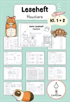 Vorschau - Arbeitsblätter - Leseheft Haustiere | Leseförderung Klasse 1 + 2 - Deckblatt