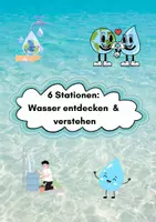 Vorschau - Stundenentwürfe - Lernzirkel: Wasser entdecken & erforschen (Klasse 2–4) | 6 Stationen mit Experimenten - Deckblatt