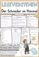 Vorschau - Arbeitsblätter - Märchen - Der Schneider im Himmel, Leseverständnis - Schreiben & Verstehen - Arbeitsblätter - Deckblatt