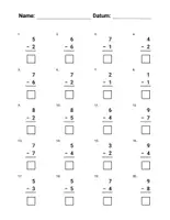 Vorschau - Arbeitsblätter - Subtraktion bis 10 – Arbeitsblätter Klasse 1–2 | 10 Übungen mit Lösungen (Grundschule) - Seite 1
