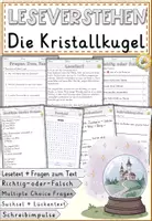 Vorschau - Arbeitsblätter - Märchen - Die Kristallkugel, Leseverständnis - Schreiben & Verstehen - Arbeitsblätter - Deckblatt