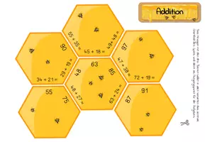Vorschau - Stationenlernen - Bienen-Mathe Waben (Hexagon-Spiel) – Zahlenraum bis 100 | Addition, Subtraktion & Multiplikation | 2. Klasse - Seite 1