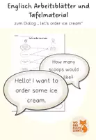Vorschau - Arbeitsblätter - Arbeitsblätter und Tafelmaterial zum Dialog "Lets order ice cream" - Deckblatt