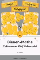 Vorschau - Stationenlernen - Bienen-Mathe Waben (Hexagon-Spiel) – Zahlenraum bis 100 | Addition, Subtraktion & Multiplikation | 2. Klasse - Deckblatt
