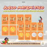 Vista previa - Juegos / Gamificación - Memorama de Multiplicaciones Pirata Nivel 1 | Juego Matemático | Material Didáctico para Aprender a Multiplicar - página 1
