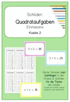 Vorschau - Poster - Quadrataufgaben zum Einprägen (Schilder für die Klasse und die Tische) - Deckblatt
