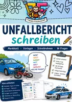 Vorschau - Arbeitsblätter - Unfallbericht schreiben – Merkblatt, Vorlagen & Schreibrahmen - Deckblatt