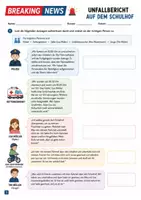 Vorschau - Arbeitsblätter - Unfallbericht auf dem Schulhof – Arbeitsblätter & Schreibaufgaben - Seite 1