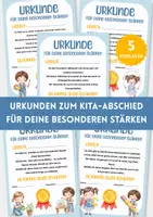 Vorschau - Fördermaterial/Inklusion - Urkunden zum Kita-Abschied für besondere Stärken | Abschiedsgeschenk Erzieherin | Portfolio, Schulkind & Abschiedsgeschenk Kindergarten | Erinnerung Kindergartenzeit, Schulanfang & Einschulung - Deckblatt