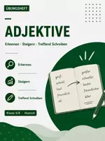 Vorschau - Stundenentwürfe - Arbeitsheft Adjektive: Grammatik, Steigerung & Wortfelder - Deutsch Klasse 5/6 - Deckblatt