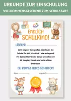 Vorschau - Fördermaterial/Inklusion - Urkunde Kita-Abschied & Einschulung | Kita-Abschied, Einschulungsgeschenk | Willkommensgeschenk zum Schulstart & Schulanfang - Deckblatt