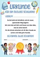 Vorschau - Fördermaterial/Inklusion - Urkunde Kita-Abschied & Einschulung für ein stolzes Schulkind | Abschiedsgeschenk Kindergarten - Endlich Schulkind - Erinnerung Kindergarten - Seite 1