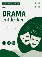 Vorschau - Arbeitsblätter - Arbeitsheft Drama: Grundlagen, Szenenanalyse & Rollenspiel - Deutsch Klasse 7/8 - Deckblatt