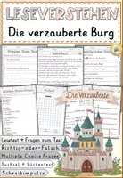 Vorschau - Arbeitsblätter - Sagen - Die verzauberte Burg, Leseverständnis für Klasse 4 & 6 Arbeitsblätter mit Lesetext, Fragen - Deckblatt